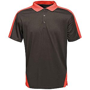 Regatta Contrast Quick Wicking Piqué Polo Shirt - Black/Classic Red