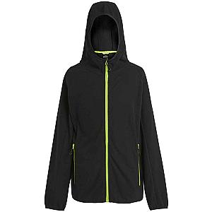 Regatta Navigate Full Zip Hooded Fleece Jacket - Black/Lime Green