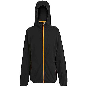 Regatta Navigate Full Zip Hooded Fleece Jacket - Black/Orange Pop
