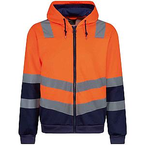 Regatta High Visibility Pro Full Zip Hoodie - Orange/Navy
