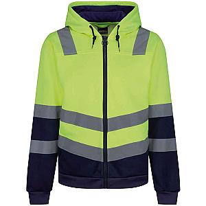 Regatta High Visibility Pro Full Zip Hoodie - Yellow/Navy