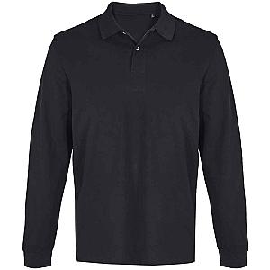 SOL'S Unisex Pacific Long Sleeve Piqué Polo Shirt - Black