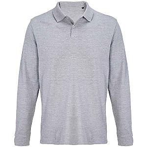 SOL'S Unisex Pacific Long Sleeve Piqué Polo Shirt - Grey Marl