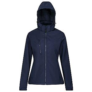 Regatta Ladies Venturer Three Layer Hooded Soft Shell Jacket - Navy/Navy
