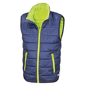 Result Core Kids Padded Bodywarmer - Navy/Lime Green