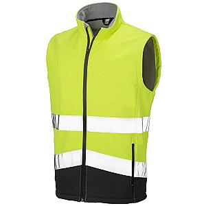 Result Safe-Guard Printable Safety Soft Shell Gilet - Fluorescent Yellow/Black
