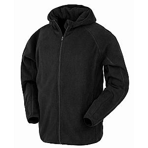 Result Genuine Recycled Hooded Micro Fleece Jacket - Black