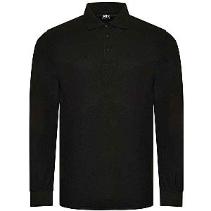 Pro RTX Pro Long Sleeve Piqué Polo Shirt - Black