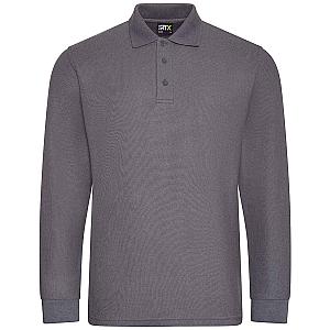 Pro RTX Pro Long Sleeve Piqué Polo Shirt - Solid Grey