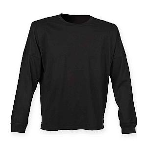 SF Clothing Unisex Drop Shoulder Slogan Top - Black