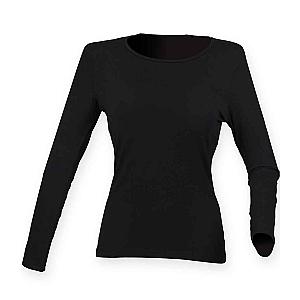 SF Clothing Ladies Feel Good Long Sleeve Stretch T-Shirt - Black