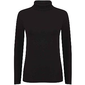 SF Clothing Ladies Feel Good Stretch Roll Neck T-Shirt - Black