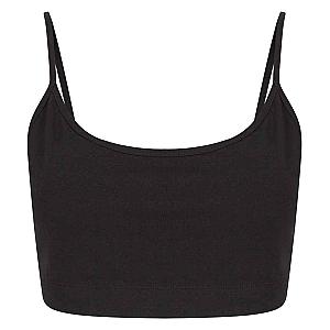 SF Clothing Ladies Sustainable Fashion Cropped Cami Vest Top - Black