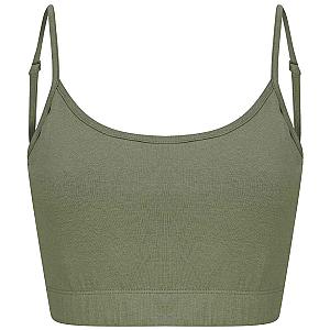SF Clothing Ladies Sustainable Fashion Cropped Cami Vest Top - Khaki