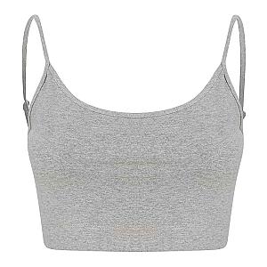 SF Clothing Ladies Sustainable Fashion Cropped Cami Vest Top - Heather Grey