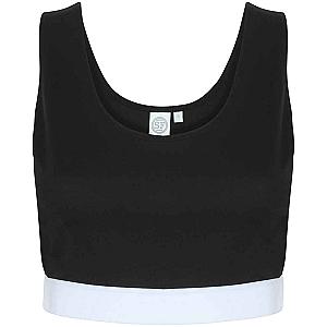 SF Clothing Ladies Fashion Crop Top - Black/White