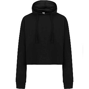 SF Clothing Ladies Cropped Slounge Hoodie - Black