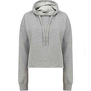 SF Clothing Ladies Cropped Slounge Hoodie - Heather Grey