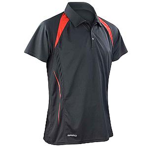 Spiro Team Spirit Polo Shirt - Black/Red