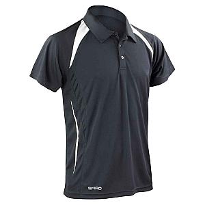 Spiro Team Spirit Polo Shirt - Black/White