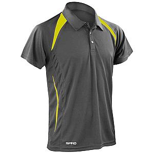 Spiro Team Spirit Polo Shirt - Grey/Lime Green