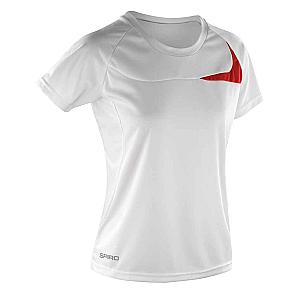 Spiro Ladies Dash Training Shirt - White/Red