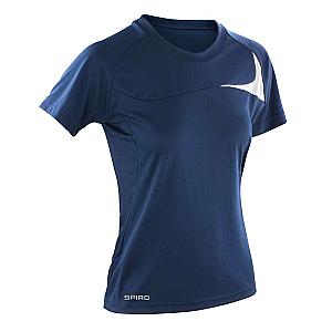 Spiro Ladies Dash Training Shirt - Navy/White