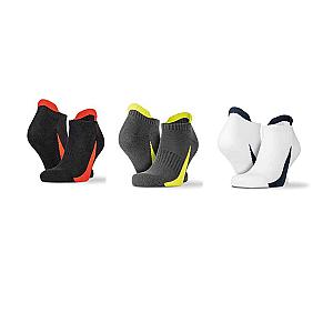 Spiro 3 Pack Sports Sneaker Socks - Black/Red