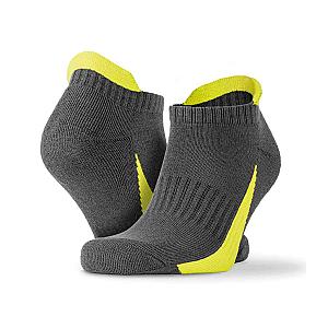 Spiro 3 Pack Sports Sneaker Socks - Grey/Lime Green