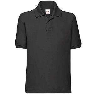 Fruit of the Loom Kids Poly/Cotton Piqué Polo Shirt - Black