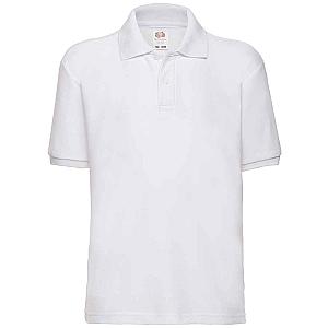 Fruit of the Loom Kids Poly/Cotton Piqué Polo Shirt - White