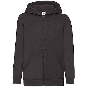 Fruit of the Loom Kids Classic Zip Hooded Sweatshirt - Black
