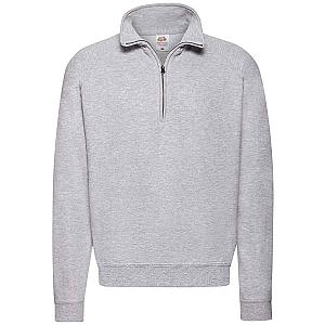 Fruit of the Loom Classic Zip Neck Sweatshirt - Heather Grey