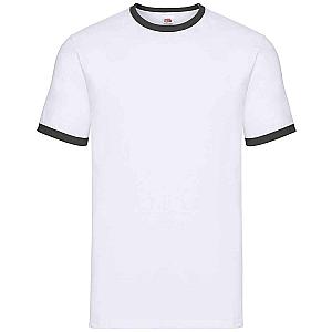 Fruit of the Loom Contrast Ringer T-Shirt - White/Black