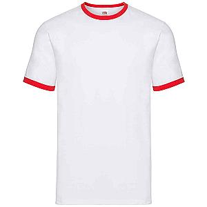 Fruit of the Loom Contrast Ringer T-Shirt - White/Red