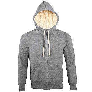 SOL'S Unisex Sherpa Hooded Jacket - Grey Marl