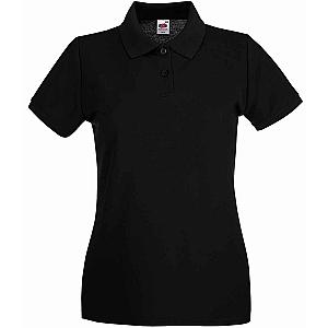Fruit of the Loom Lady-Fit Premium Cotton Piqué Polo Shirt - Black