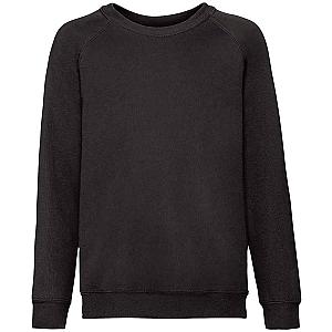 Fruit of the Loom Kids Classic Raglan Sweatshirt - Black