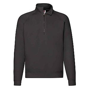 Fruit of the Loom Premium Zip Neck Sweatshirt - Black
