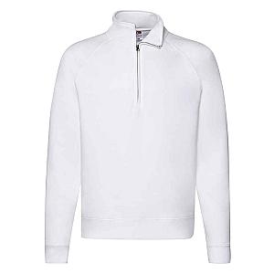 Fruit of the Loom Premium Zip Neck Sweatshirt - White