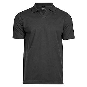 Tee Jays Luxury Stretch V Neck Polo Shirt - Black