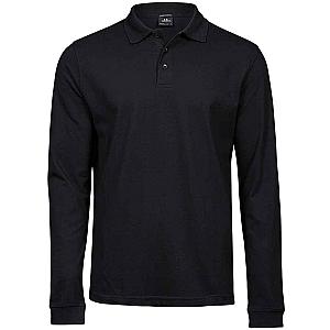 Tee Jays Luxury Stretch Long Sleeve Polo Shirt - Black