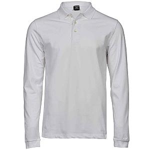 Tee Jays Luxury Stretch Long Sleeve Polo Shirt - White