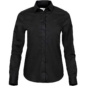 Tee Jays Ladies Stretch Luxury Long Sleeve Poplin Shirt - Black