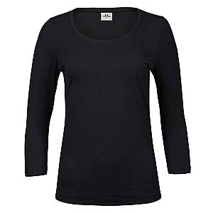 Tee Jays Ladies Stretch 3/4 Sleeve T-Shirt - Black