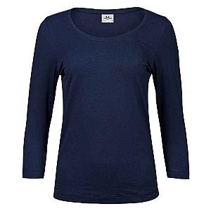 Tee Jays Ladies Stretch 3/4 Sleeve T-Shirt - Navy
