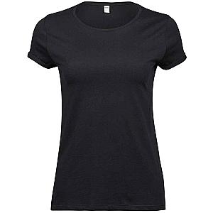 Tee Jays Ladies Roll-Up T-Shirt - Black