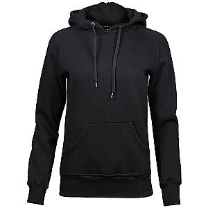 Tee Jays Ladies Raglan Hooded Sweatshirt - Black