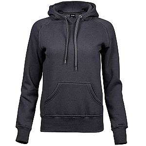 Tee Jays Ladies Raglan Hooded Sweatshirt - Dark Grey