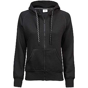 Tee Jays Ladies Fashion Zip Hooded Sweatshirt - Black